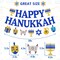 Happy Hanukkah Banner Chanukah Hanukkah Holiday Theme Garland Chanukah Festival Party Decorations Glitter Blue Jewish Christmas Party Supplies